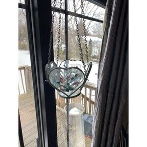 Hand made Hand painted Sun catcher Planter Stained glass 5x5